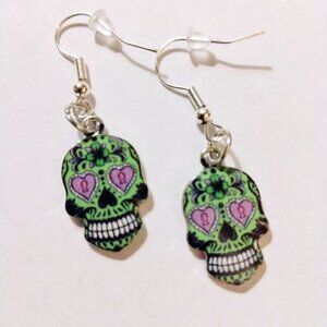 Halloween Candy skull Day of the Dead Dia De Muertos earrings